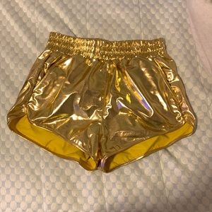 Amazon size M Gold metallic shiny shorts